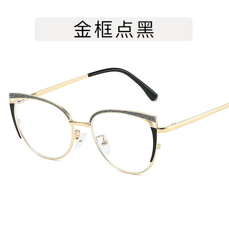 New Exquisite Metal Glasses for Women Anti Blue Light Glasses Fashion Cat Eye Computer Goggles Eyewear
