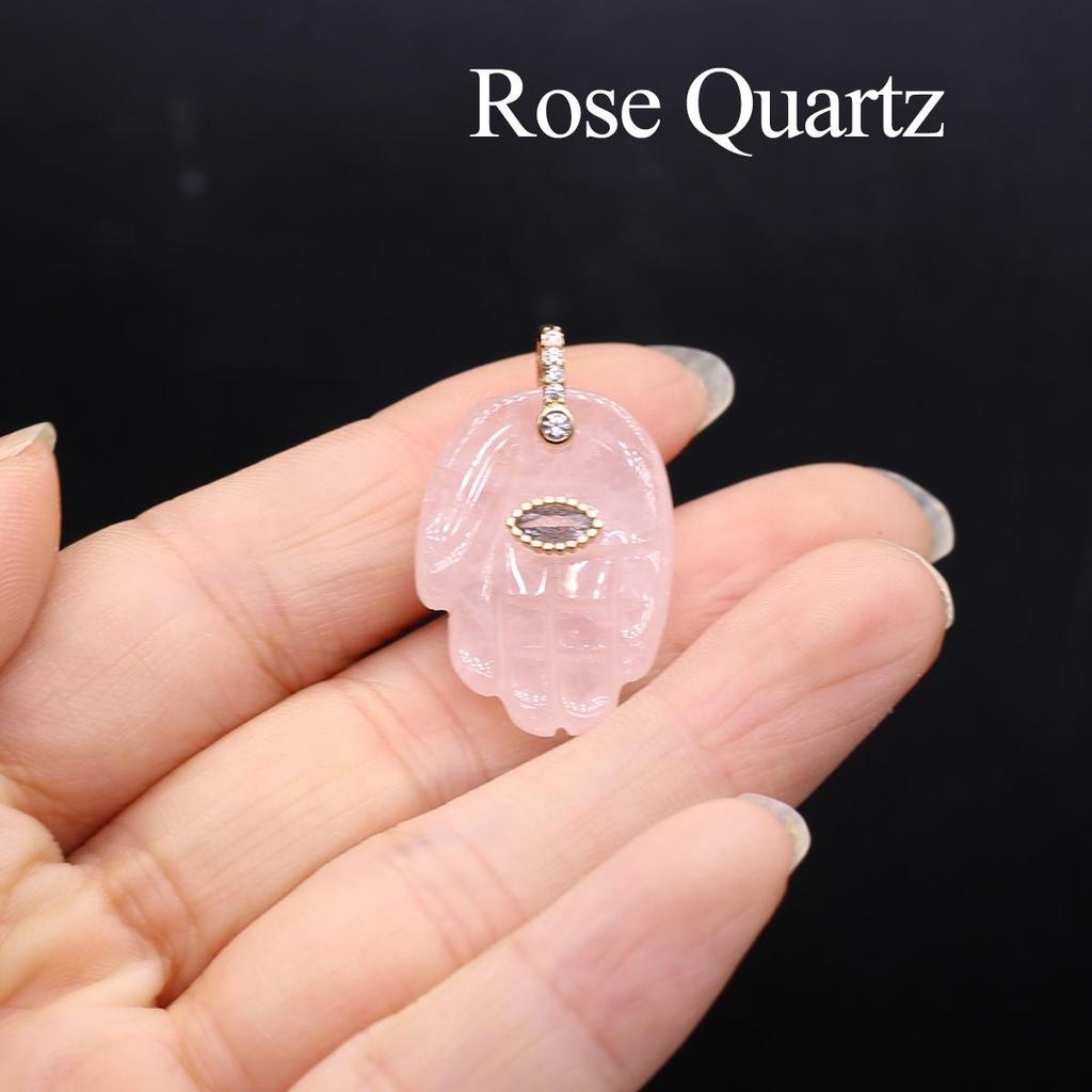 1Pc, Hand of Faramith Pendant, Energy Natural Stone Reiki Healing Crystal Gemstone Charms for Jewelry Making DIY Necklace Christmas Gift 18×32mm