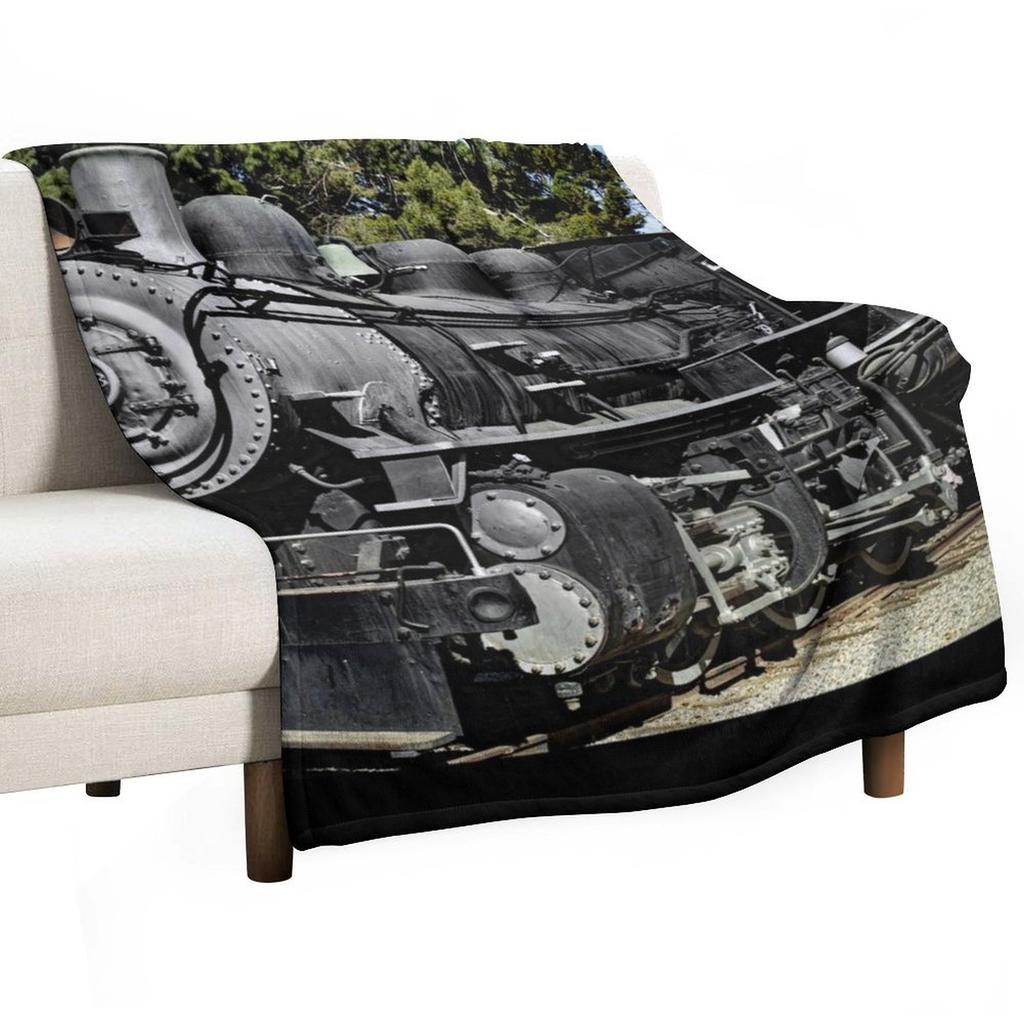 Southern Pacific Railroad Steam Locomotive No. 1273 - Travel Town Railway Museum Throw Blanket Bed Heavy Retros Blankets