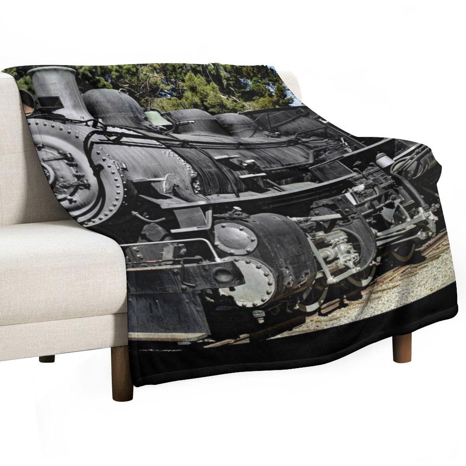 Southern Pacific Railroad Steam Locomotive No. 1273 - Travel Town Railway Museum Throw Blanket Bed Heavy Retros Blankets 30x40in