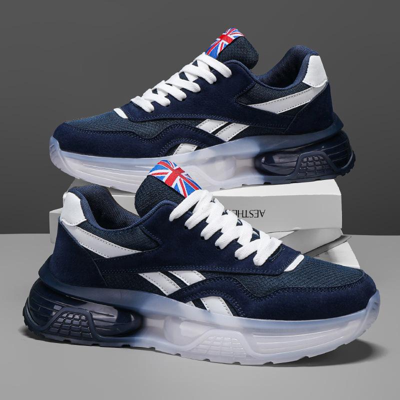 

Spring plus size running men s outdoor mesh retro casual shoes mesh breathable sneakers 45 синий