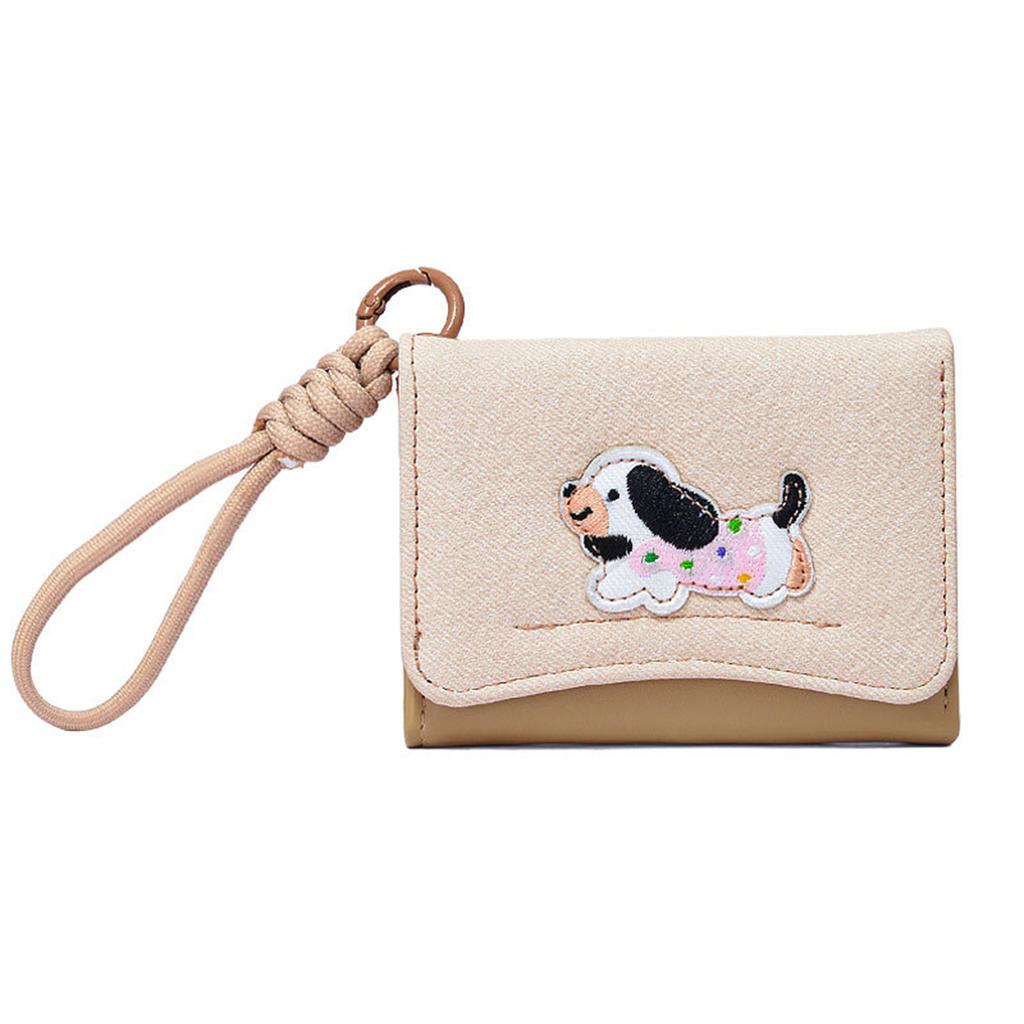 Cute Dachshund Wallet Mini Anti-Lost Card Holder Wallet Lanyard Detachable Lanyard Convenient Hands-Free Carrying