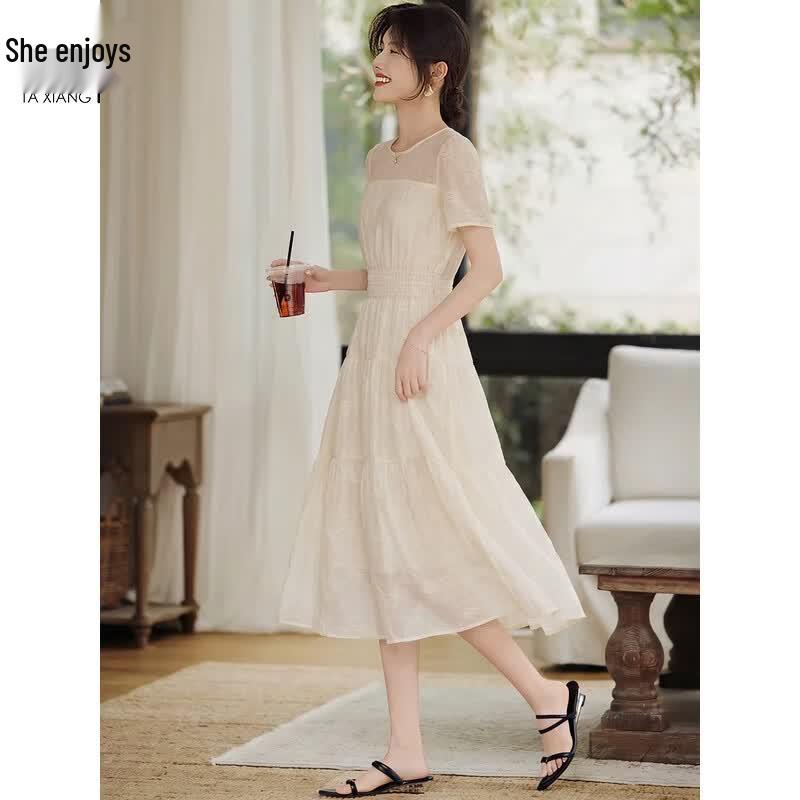 Women's A-Line Chiffon Midi Dress