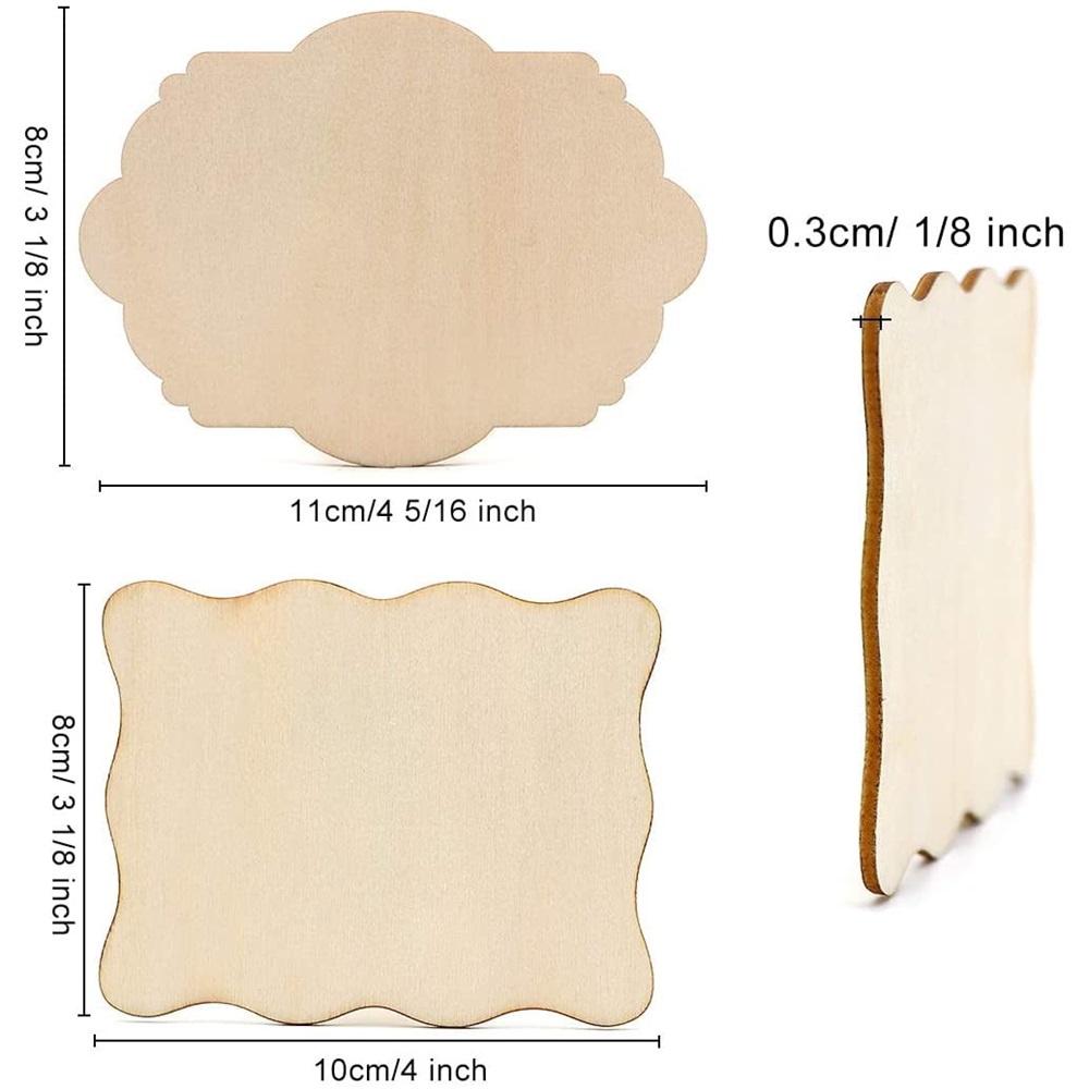 Decorazioni in legno non finite, Fai da te 32 pezzi 4x3 pollici pezzi di legno irregolari creativi vuoti, adatti per lavoretti fai da te, pittura, pirografia e scrittura