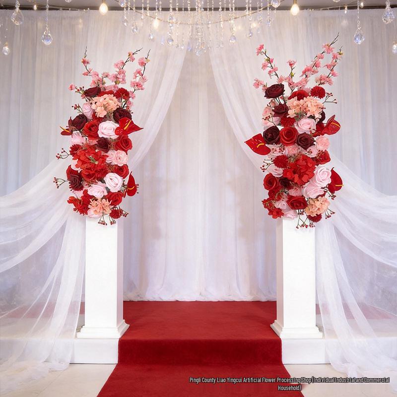 Cross-Border Floral Arch: Long Strip Wedding, Banquet, Birthday Decoration with Artificial Flowers
