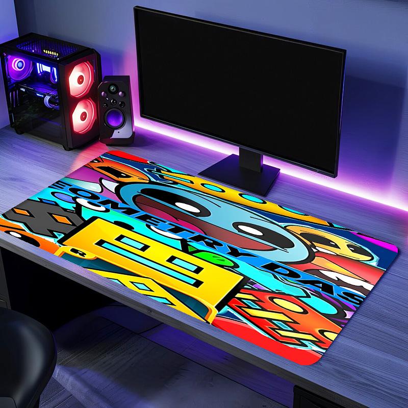 Geometry Dash5 Mouse Pad - Non-Slip Rubber Base, Smooth Surface for Work,Gaming,Office,And Home Use, Desk Mouse Pad
