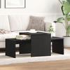 Creative Design Black Oak Side Table Set, Coffee Table and Side Table for Living Room, Study, Balcony, Hotel, Café and Outdoor Bar. 100x48x40 Cm