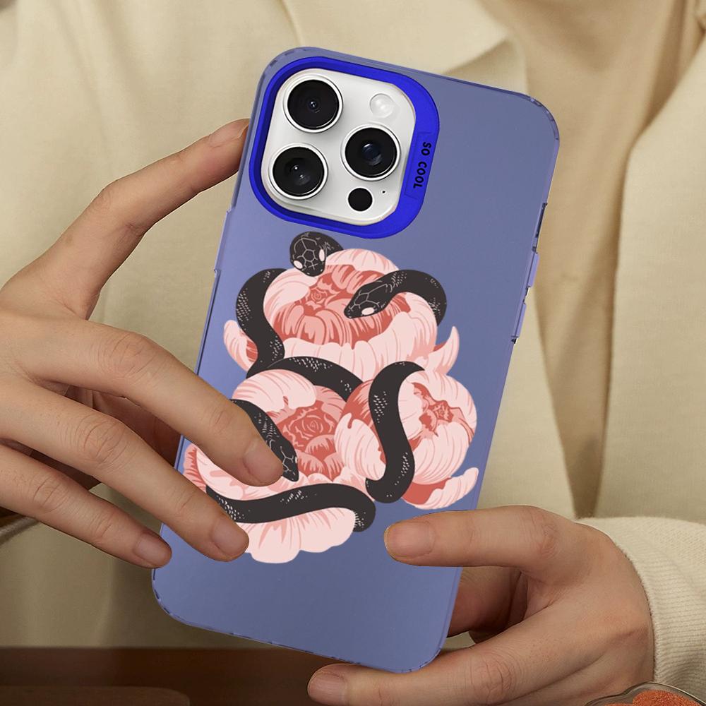 Snake Flower Snake Painting Phone Case For IPhone 16 15 14 13 12 11 Pro Max X XR XSMAX 8 7 Plus Matte Shockproof Back Cover