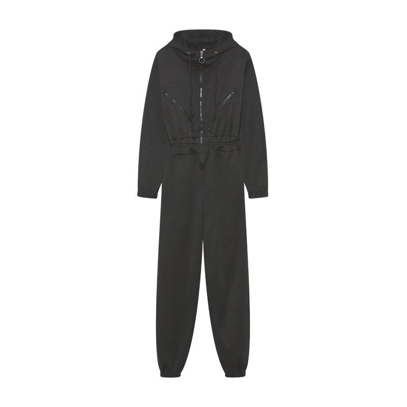 2024 Sporty Casual Women's Hooded Jumpsuit Set