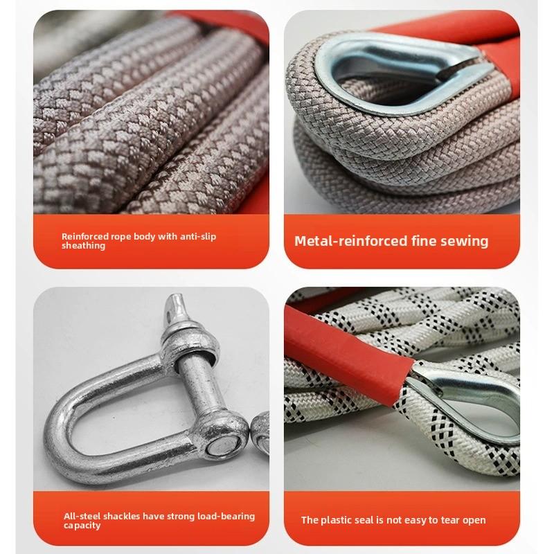 Cuerda de remolque de alta resistencia para coche, cable de rescate de emergencia duradero
