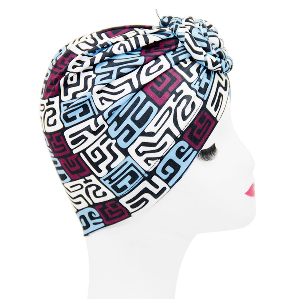 Indian arab wrap women head scarf turban caps trendy printed hijab bonnet Bohemian ethnic inner hijabs for cap muslim headdress