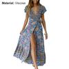 Dress Sexy V-neck Women Floral Print Summer Dress for Holiday