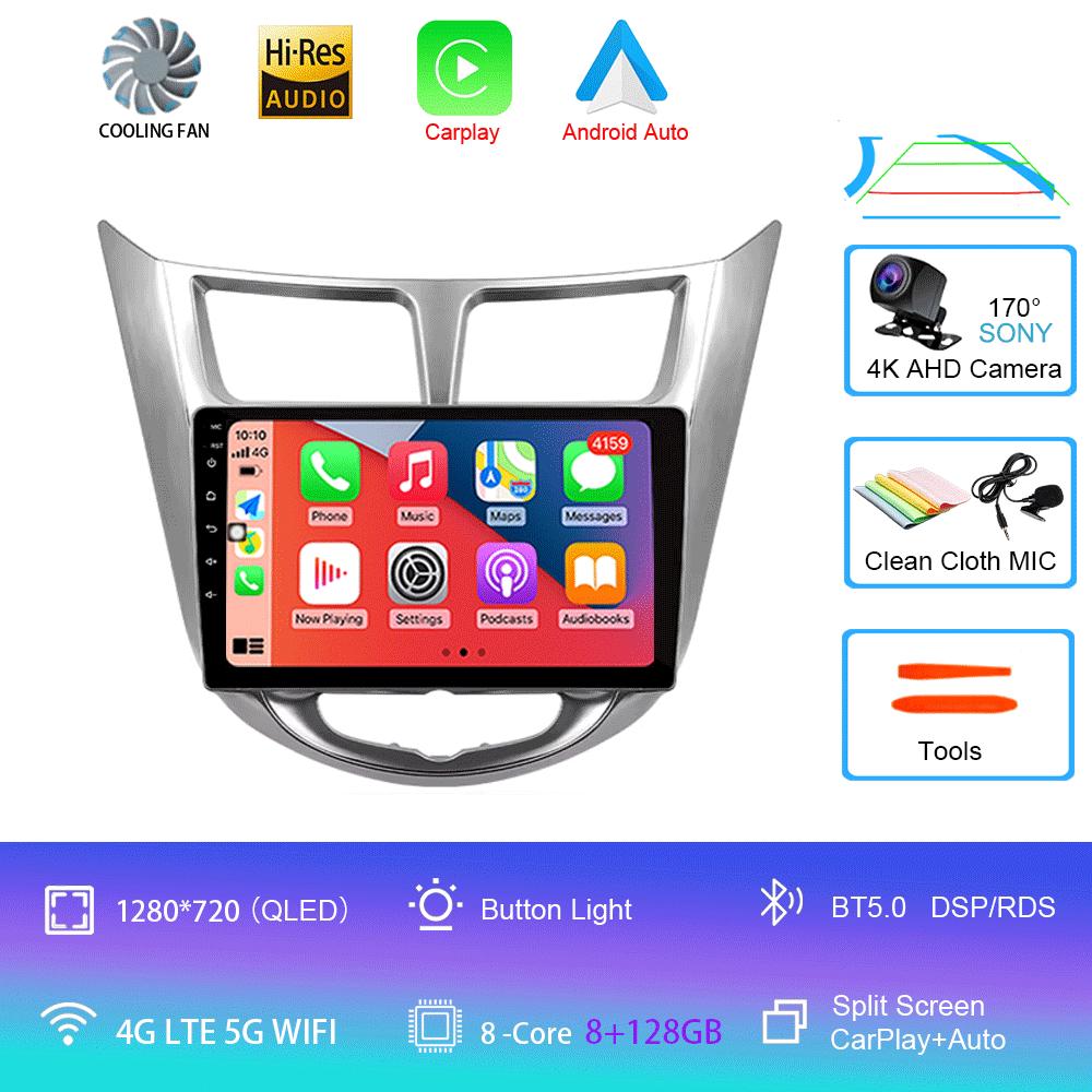 For Hyundai Solaris Accent I25 2010 - 2016 Car Radio Android 14 Carplay Multimedia Player Auto Autoradio Stereo 2din Head Unit