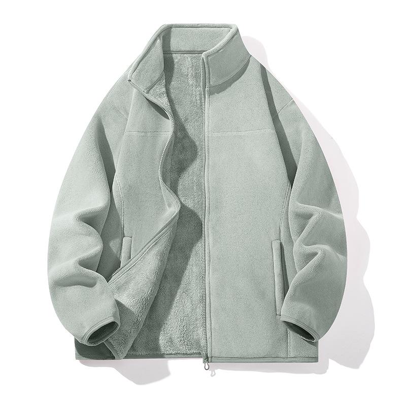 Couple's Plus Velvet Thickened Sherpa Fleece Jacket - Warm, Woolen, Coral Fleece Coat for Men & Women