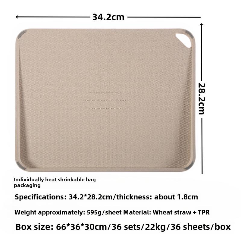 FDA-Approved Wheat Straw Plastic Double-Sided Cutting Board for Meat, Vegetables, and Fruits