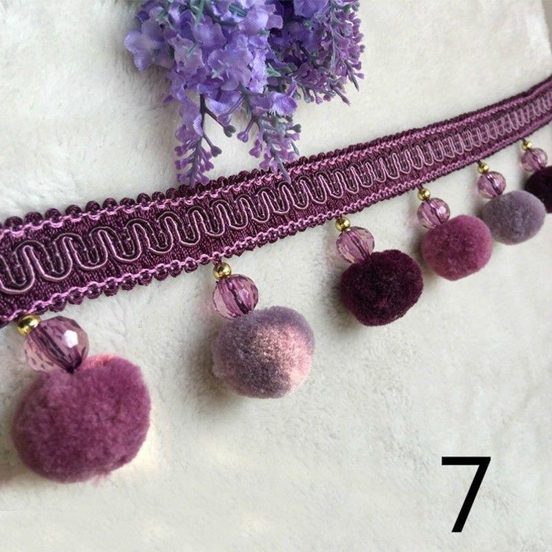 1 metr Evropský styl Pompom kuličková krajková lemovka Kuličková stuha Třásně Řemesla DIY Dekorace pohovky záclony Šicí příslušenství Čalounění Lemování