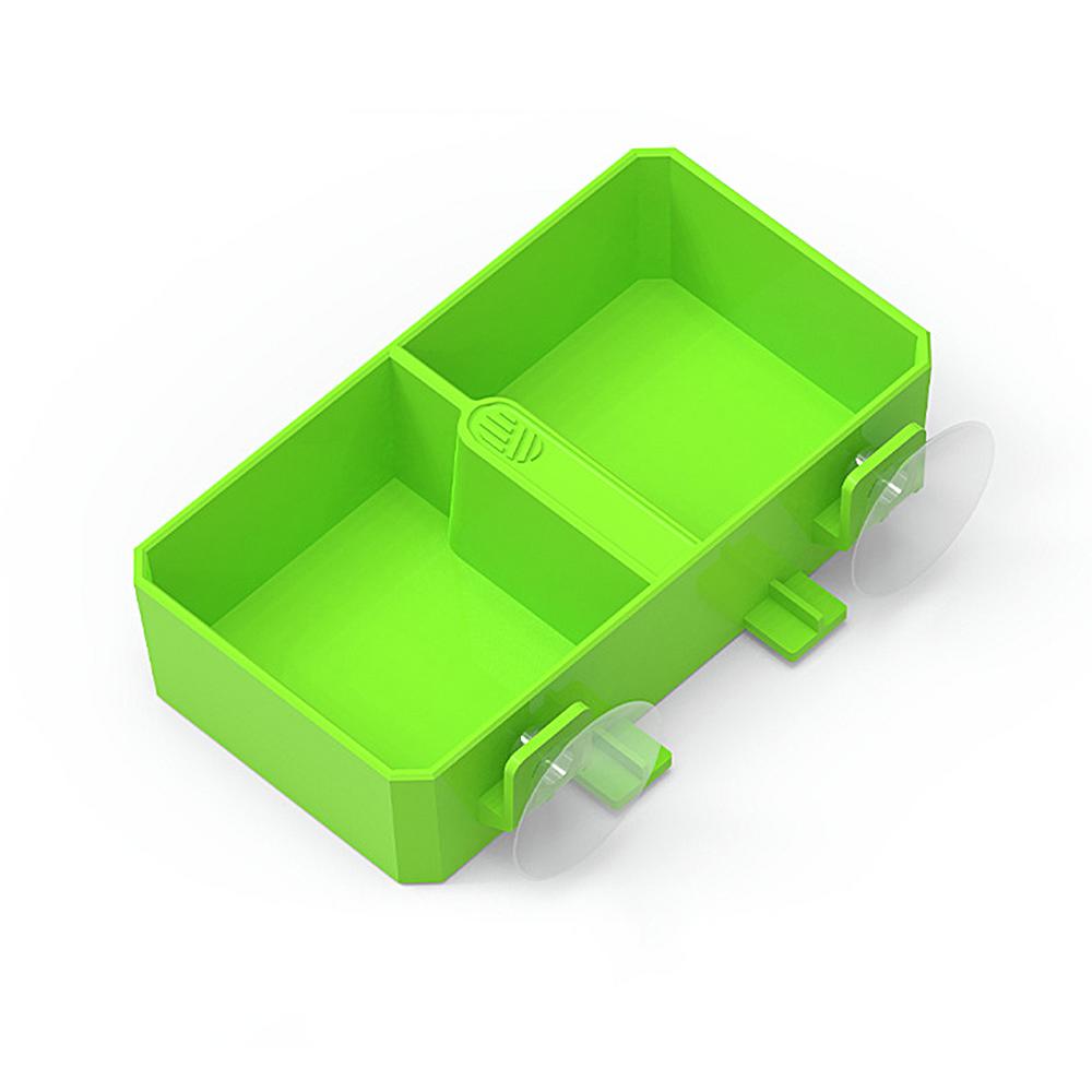 Reptiles Suction Cup Feeder Detachable Suction Cup Reptile Feeding Dish Feeder 2 Grid Reptile Food Bowl Feeder Water Bowls For
