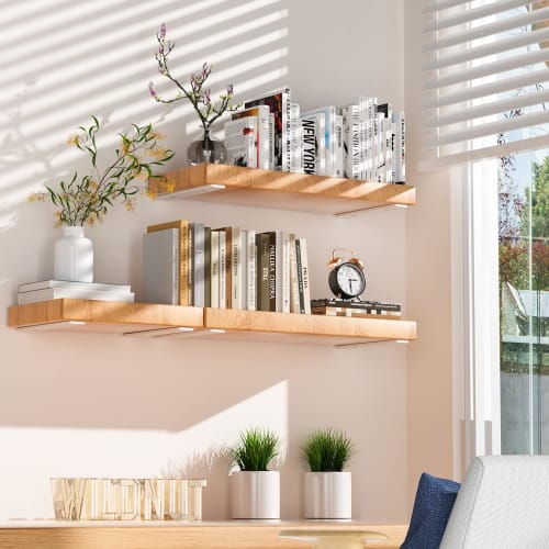 DRERIO Shelf Brackets, 12.5cm, Set of 4, White, Hidden Shelf Brackets, Iron, Heavy-Duty, Invisible Brackets, L-Shaped Brackets, Shelf Brackets, Maximu