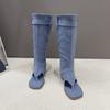 Fashion, Square Toe Shoes, Pinch Toe, Cool Boots, Women's Shoes, Summer New Styles, Spicy Girls, Denim Boots, Flat Shoes, Stacking Boots