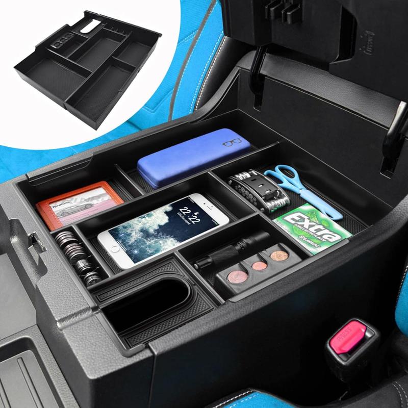 Premium ABS  Center Console Tray For Toyota Tundra 2014- Durable Anti-Slip Armrest Storage Box Car Styling Accessories