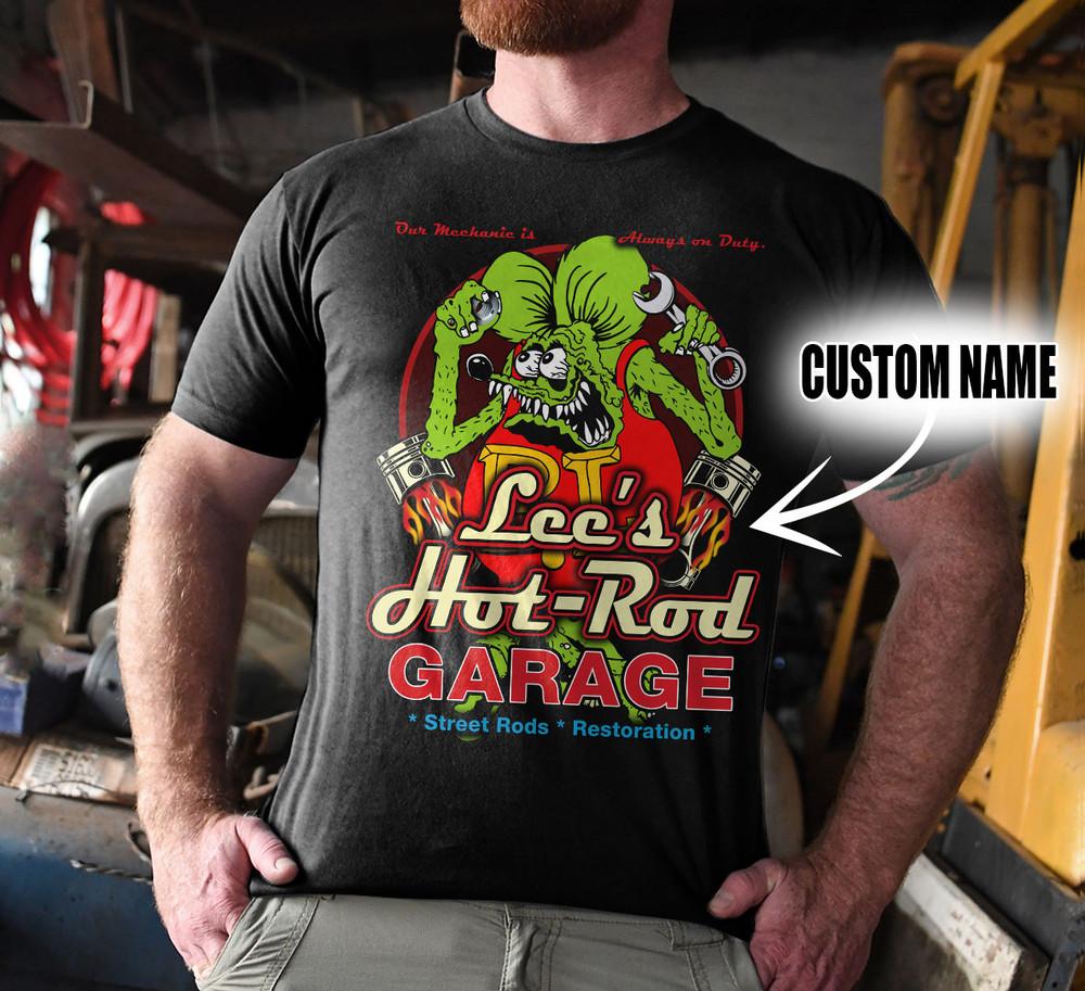 Personalized Custom name Hot Rod, Rat Fink Shirt Unisex T-Shirt L
