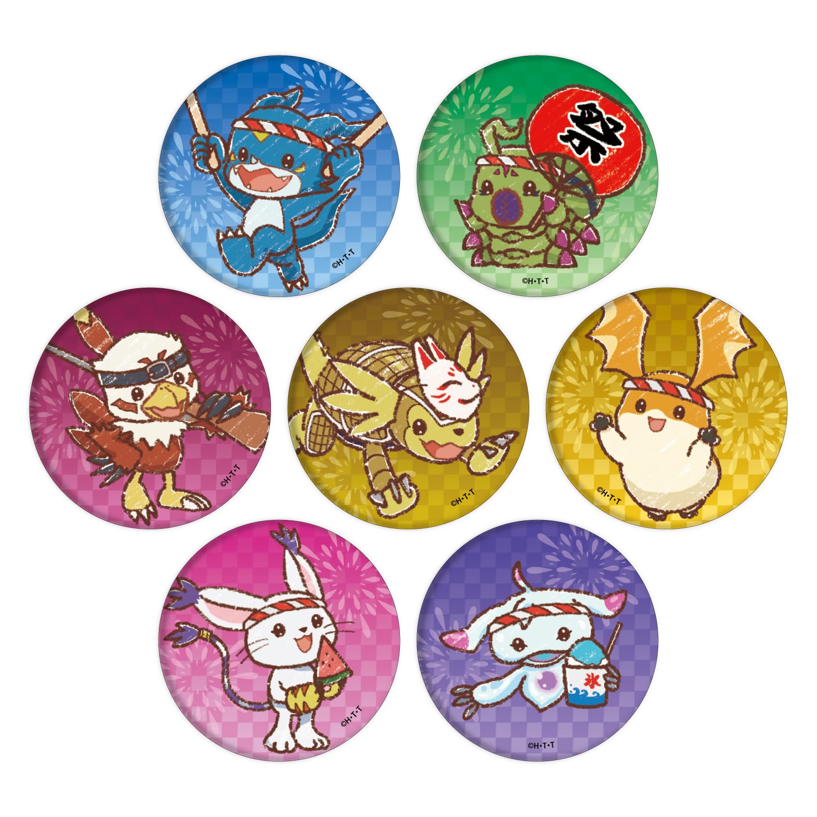 

Digimon Adventure 02 THE BEGINNING 09 Happi ver. [Graph Art Illustration] Can Badge 7-Piece Box
