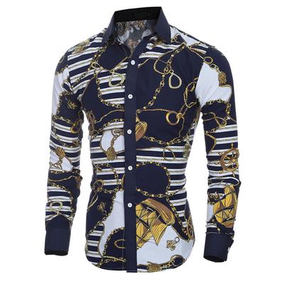 X-Future Men Casual Skinny Cotton Lapel Single Breasted Long Sleeve Plaid Shirt