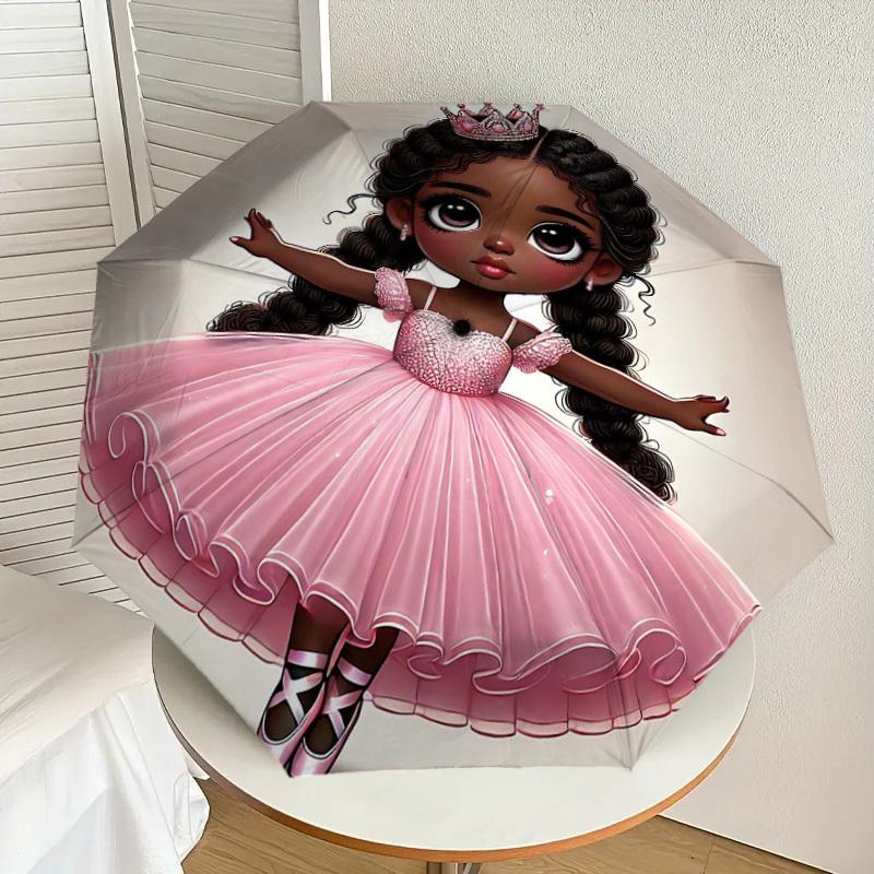 1PC Princess Ballet Umbrella-8-Rib Reinforced Portable Folding Travel Suitable for All Seasons Outdoor Daily Use-J400