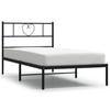 VidaXL Metal Bed Frame with Headboard Black 90x190 Cm 355455