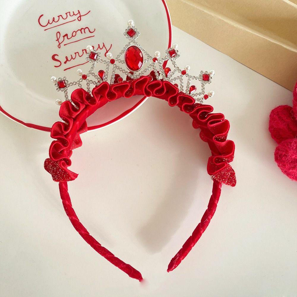 Tassel Chinese New Year Headband Red Hanfu Hairband All-match Crown Headwear  Children