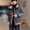Men's Hooded Thickened Solid Color Cotton Jacket for Autumn/Winter - Warm, Loose-Fit Outerwear
