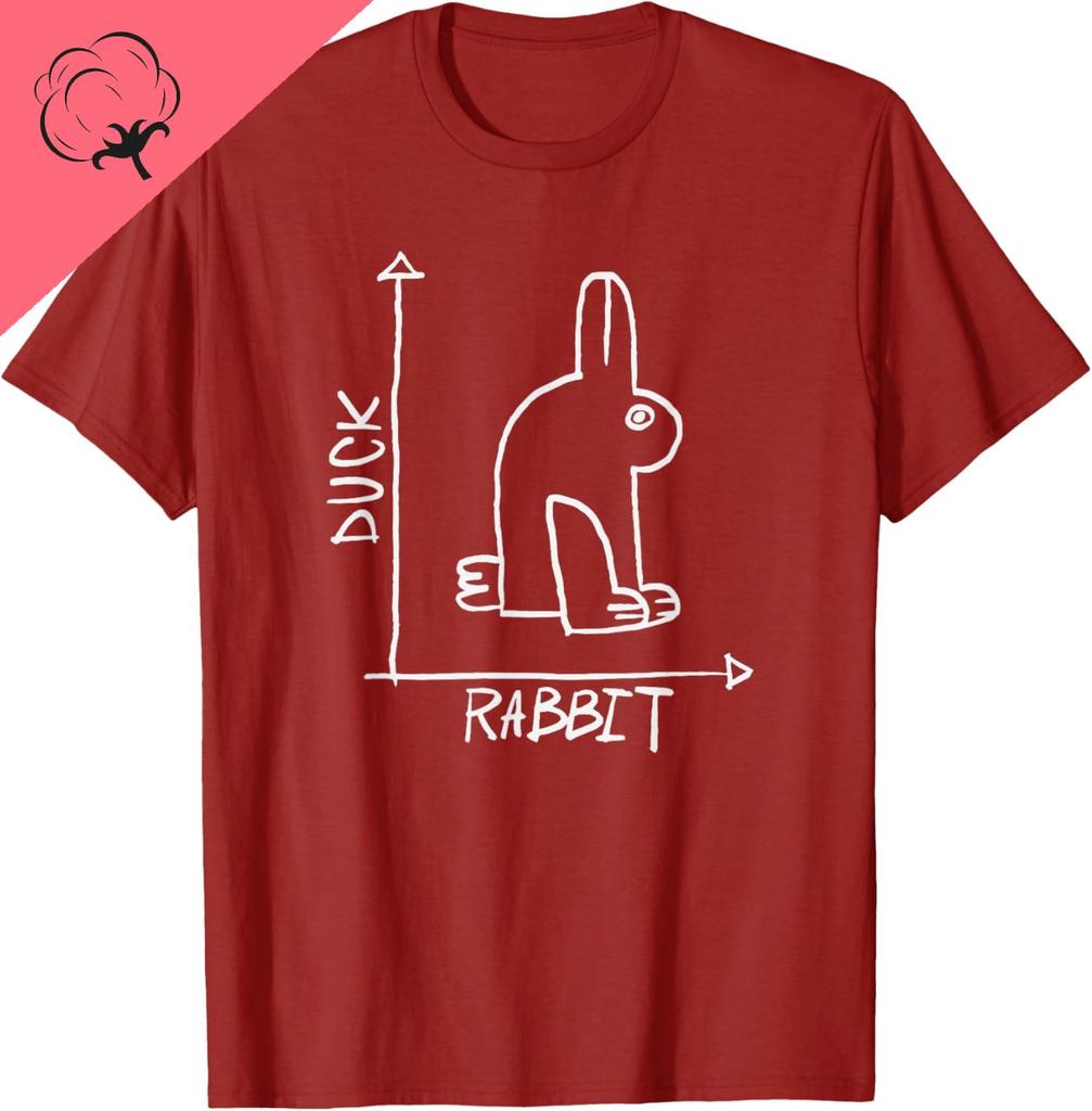 Funny Science Duck or Rabbit Physics Math Geek TShirt Cotton Print On Demand Mens T Shirt Kawayi Couple Y2k Ropa Hombre