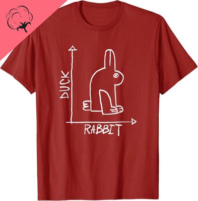 Funny Science Duck or Rabbit Physics Math Geek TShirt Cotton Print On Demand Mens T Shirt Kawayi Couple Y2k Ropa Hombre
