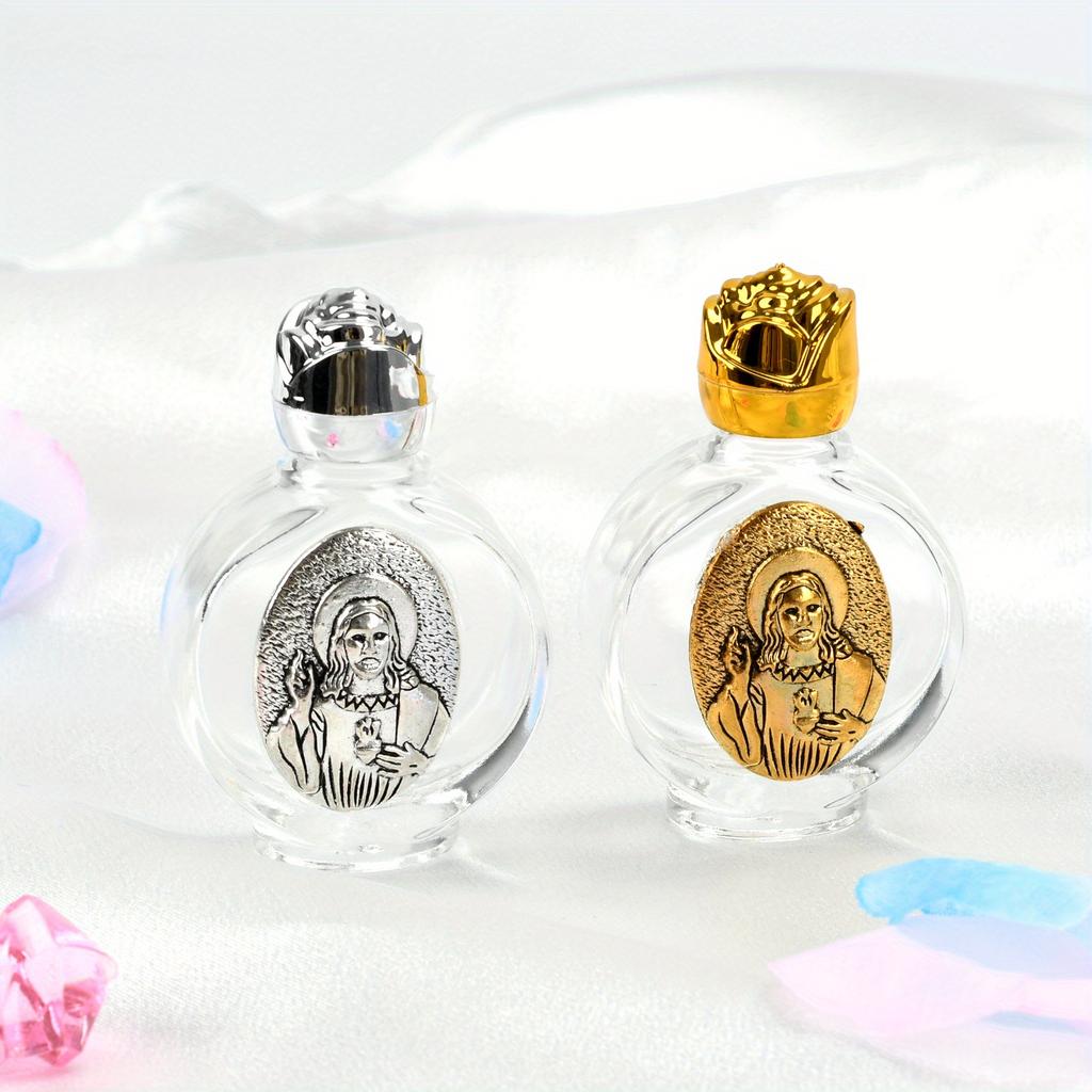1 Stück Weihwasserflasche Heiliges Herz Jesu Muster Religiöse Kreuzflasche Christliche Jungfrau Skulptur Flasche Weihwasserflasche