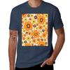 70s Fall Floral Pattern White Version Tshirt Simple Print Design Tshirt