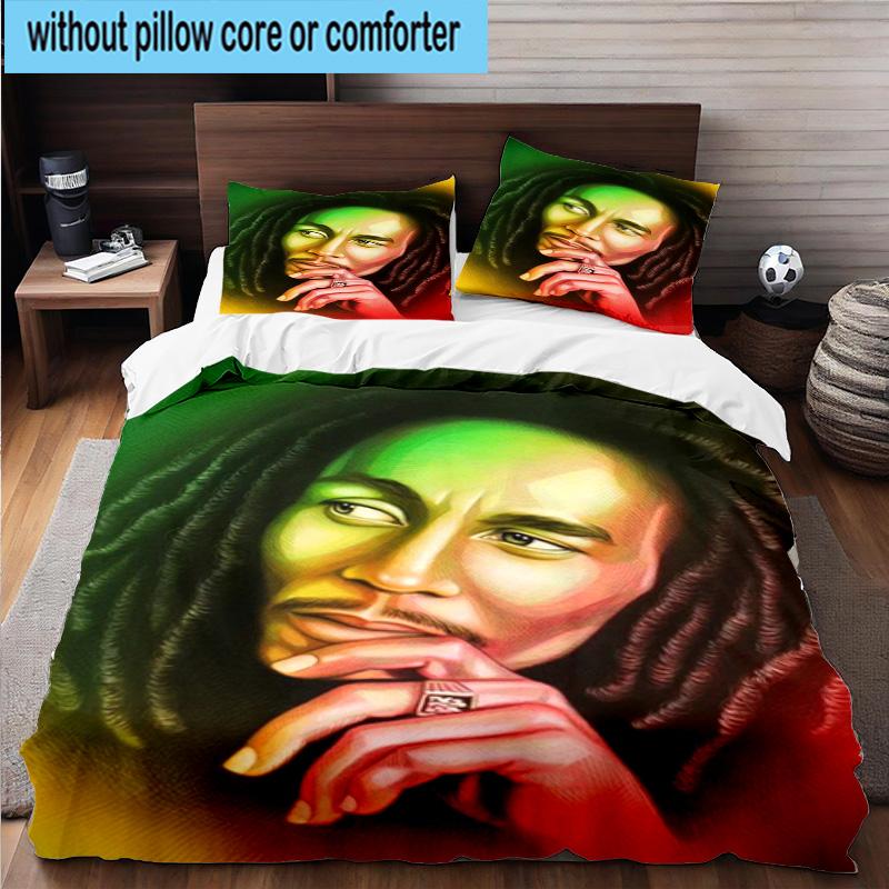 Bob Music Vibrant Art 3pcs Bedding,Including 1pc Duvet Cover And 2pcs Pillowcases Perfect for Christmas,Ideal for Bedroom, Dormitory