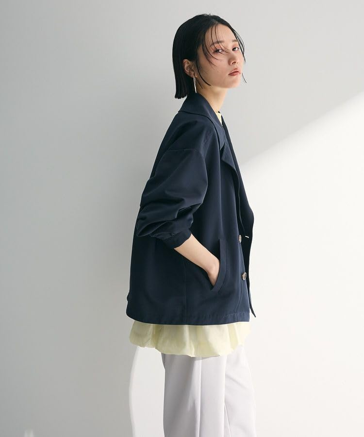 Trench Navy [Green Parks] Blouson, Water-Repellent, Short-Length Coat, Women's,