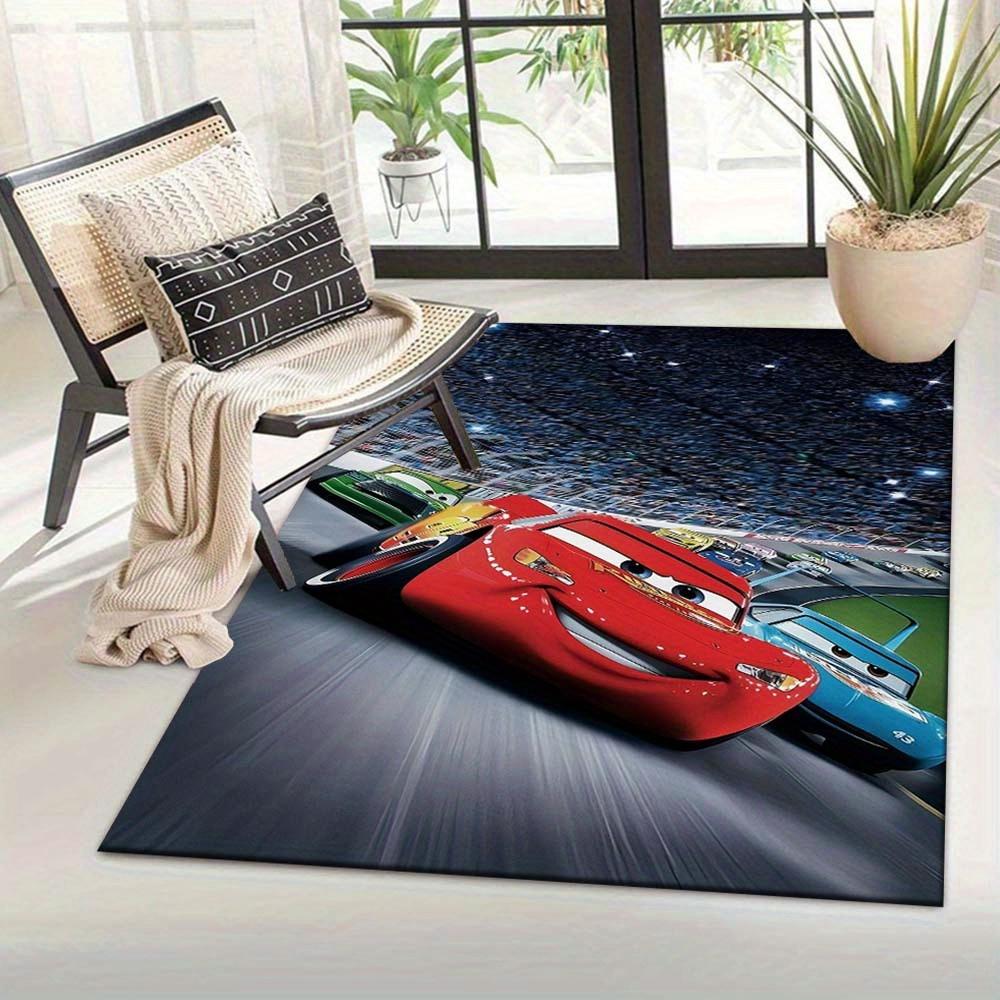 1pc Lightning McQueen's Game Rug - Non-Slip, Machine Washable Polyester Carpet for Living Room, Bedroom, Bathroom & Laundry - Comfortable Home Decor C