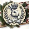 Flat Print Metal Art Easter Bunny Crown Wall Decor For Home Room Door
