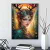5D Deer Elf Girl Fairy Dust Diamond Painting Kit Full quare Diamond Embroidery Cross Stitch Diamond Art Crystal Home Decoration
