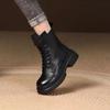 Thick Sole Vintage Boots Side Zipper Leather Short Boots Fashion Versatile Women Shoes