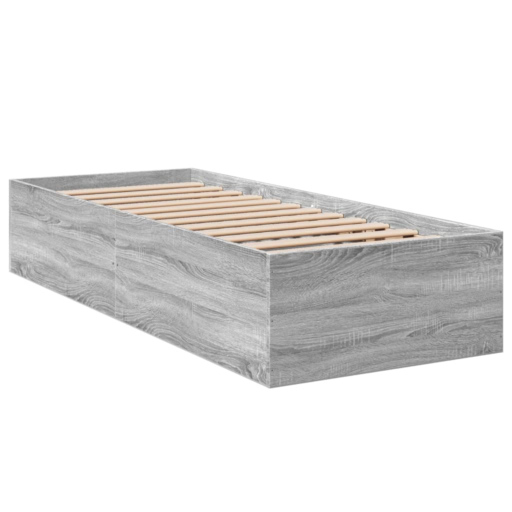 Bed Frame Grey Sonoma 90 x 190 cm Particleboard