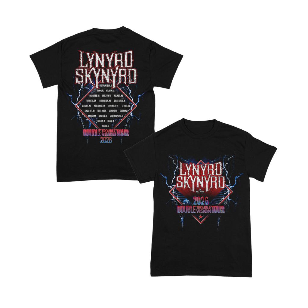 Lynyrd Skynyrd Double Trouble Vision Tour 2026 Rock T-Shirt S-5XL