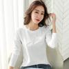 Autumn Winter Long Sleeve Embroidered Letter Slim Fit Base Layer Tee Women Plus Size Top Cotton Style