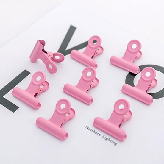 8PCS Binder Clips Round Tail Safety Design Metal Clips Stable Clamping Force Macaron Fresh Color Clips Rust Resistant Office School Supplies