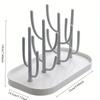 Tree Shaped Baby Milk Bottle Drain Rack Dust Proof Cup Holder Drying Stand Kitchen Organizer Accessory