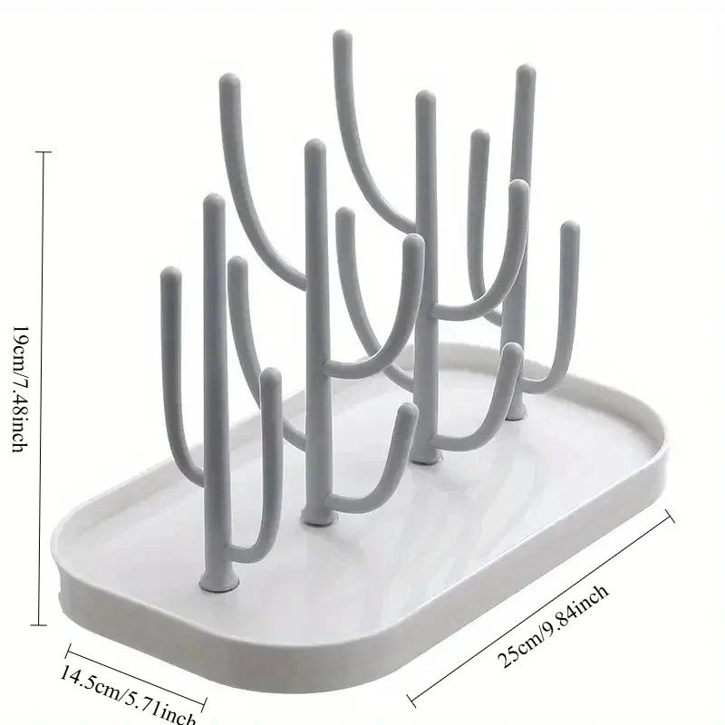 Tree Shaped Baby Milk Bottle Drain Rack Dust Proof Cup Holder Drying Stand Kitchen Organizer Accessory