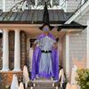 Spooky Witch Ornament Scary Witch Pendant For Halloween Light Emitting Pendant With Spooky Sounds For Home Indoor Outdoor Porch