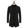 European Size Men's Spring/Fall Slim Fit Woolen Coat - Solid Color Youth Suit