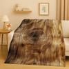 HD Retro Wood Grain Tree Growth Ring Brown Gray Flannel Blanket,Ultra Soft Plush Throw for Home Bedroom Bed Sofa Cover Gift Kid